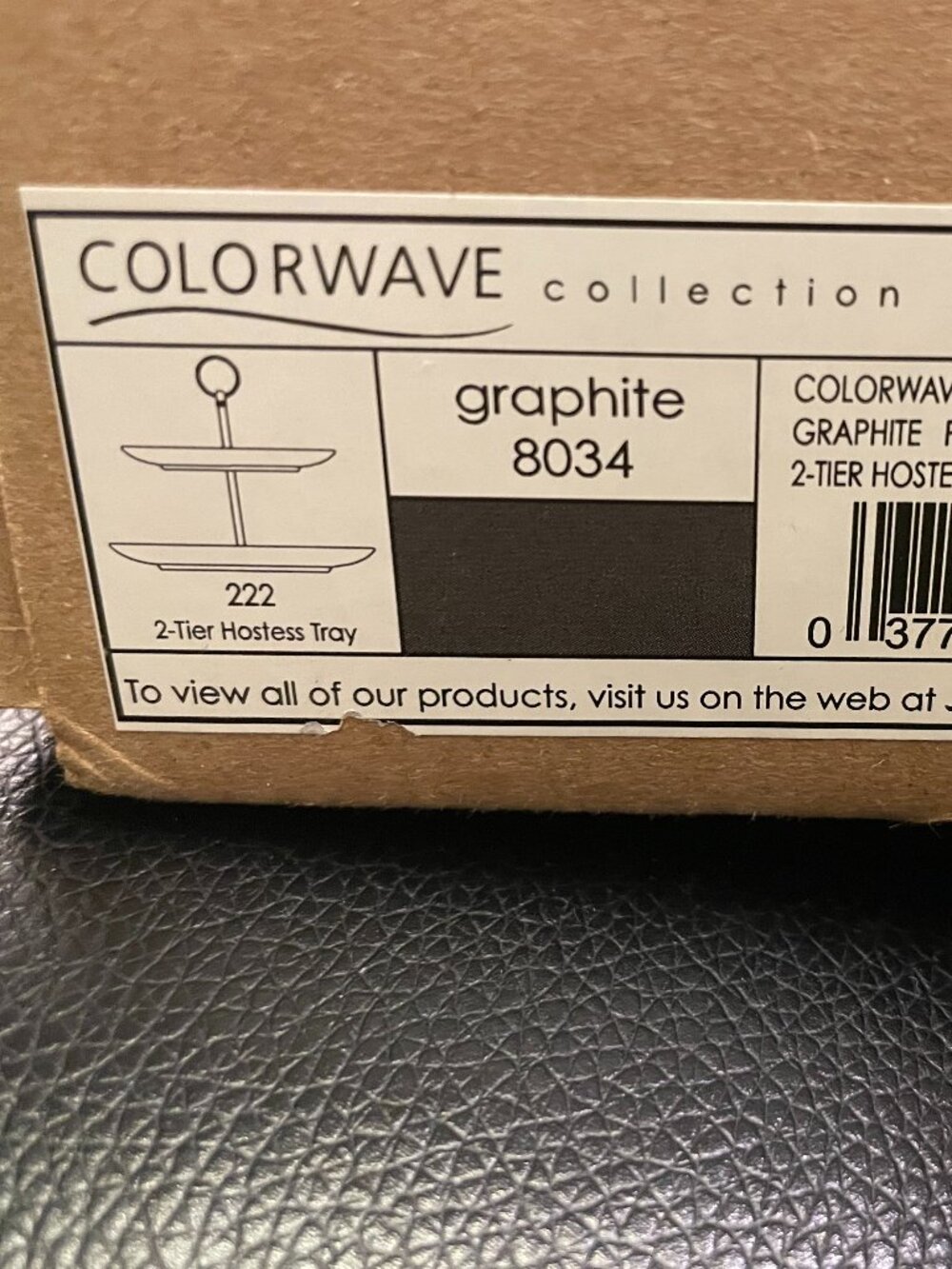 Noritake Colorwave Graphite Two Tier Hostess Tray-NWT